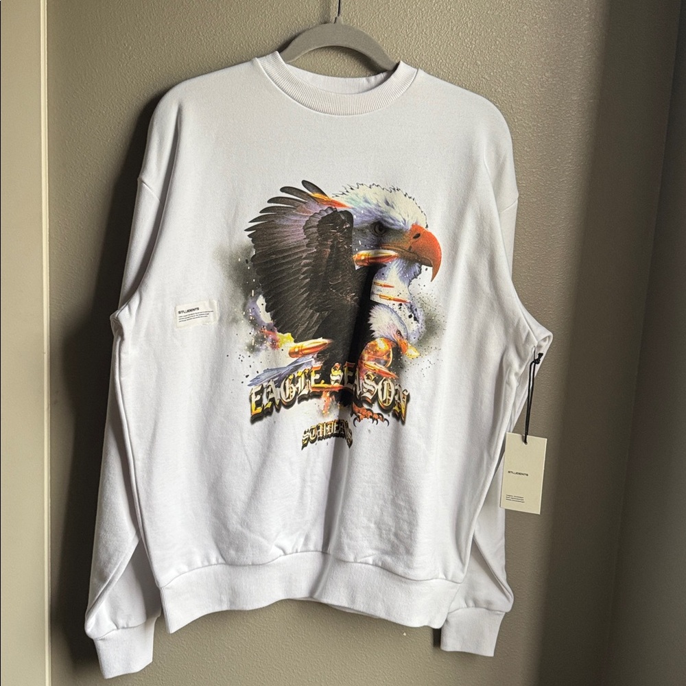 STUDENTS ⛳️ GOLF "EAGLE Season" Crewneck in WHITE  MSRP $120 NWT #streetwear